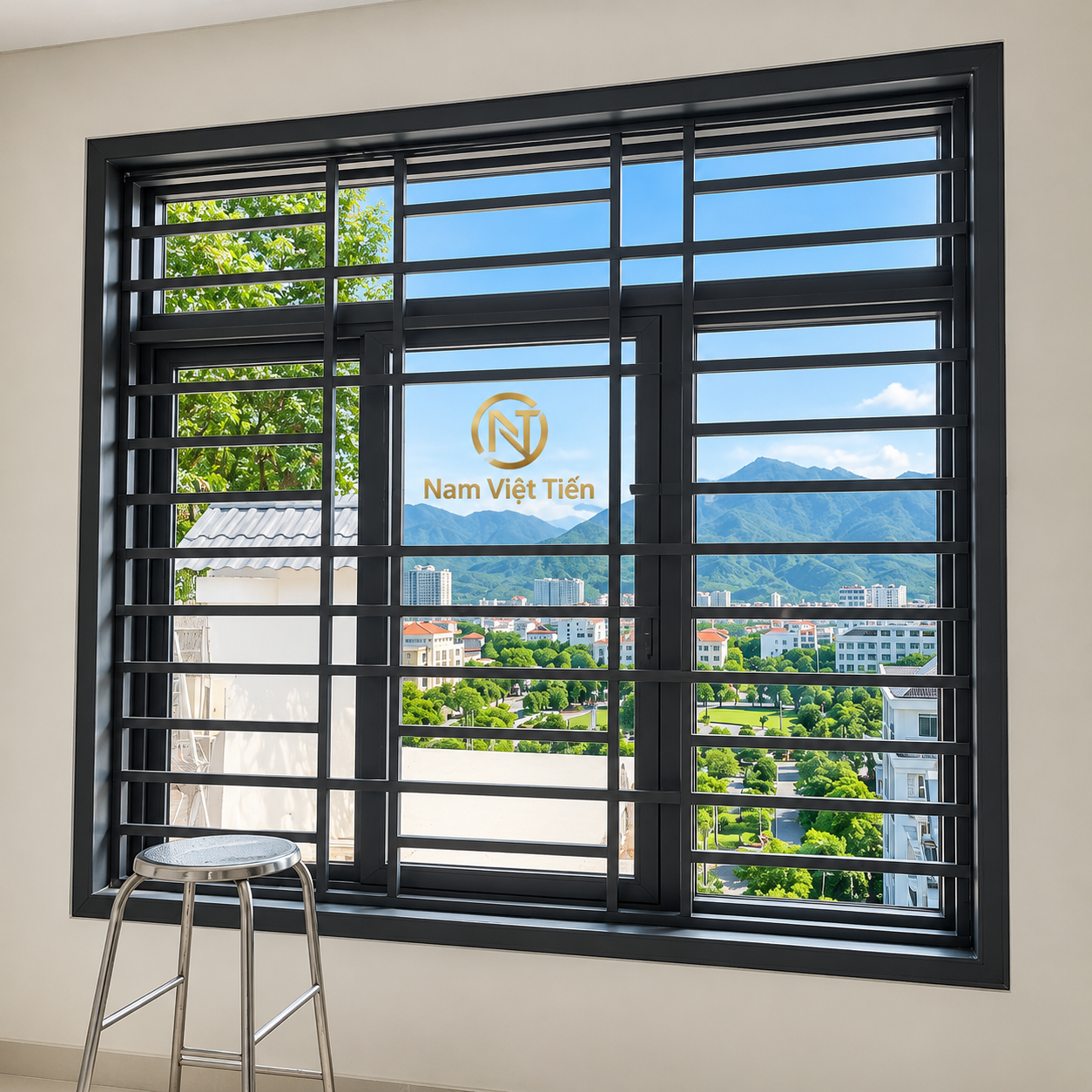 Mẫu cửa sổ nhôm Xingfa khung chống trộm