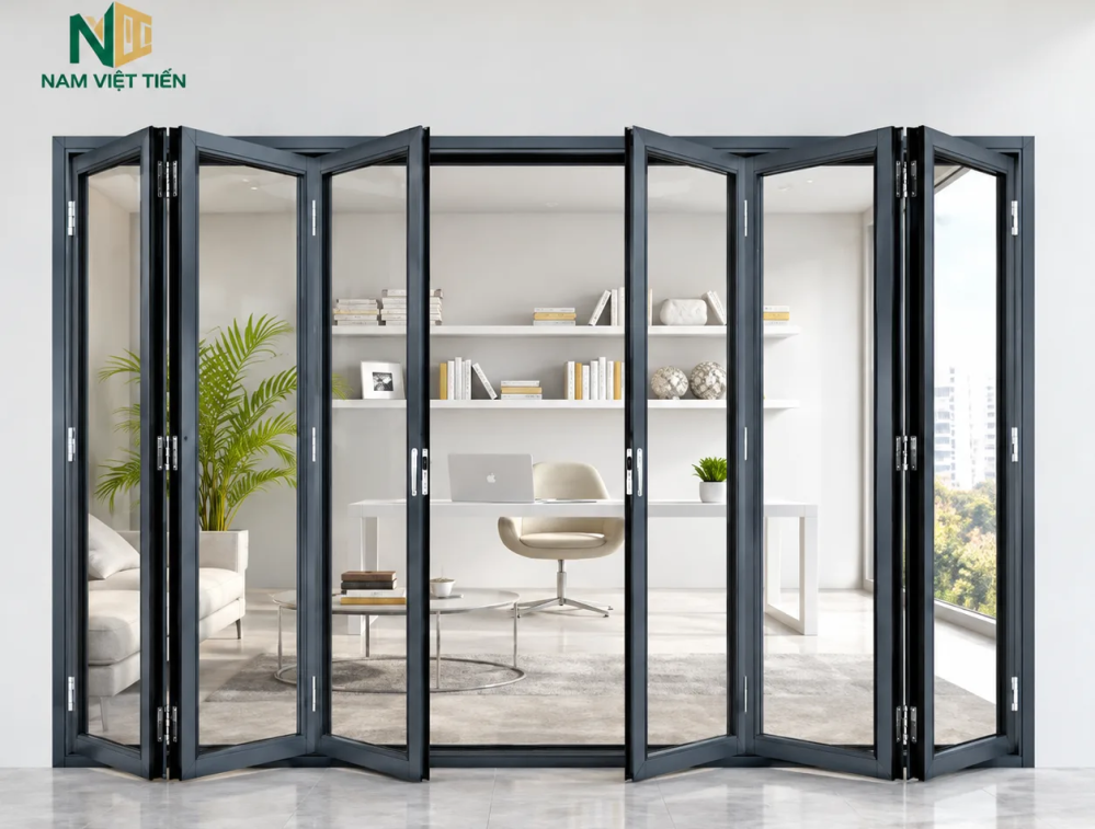 Mẫu cửa xếp trượt nhôm Xingfa Mẫu cửa xếp trượt nhôm Xingfa