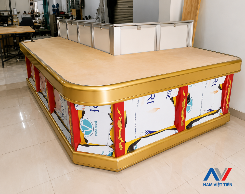 Mẫu quầy trưng bày trang sức mặt kính Mẫu quầy trưng bày trang sức mặt kính