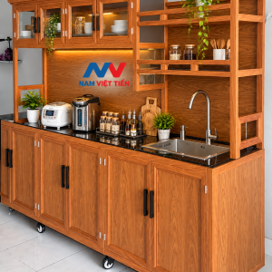 Tủ Bếp Nhôm Kính Di Động